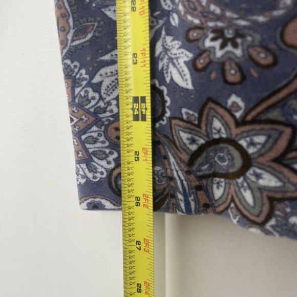 Vintage Velvet Paisley Jacket Womens Size L Blue Boho Western Art Teacher Top - Picture 6 of 8